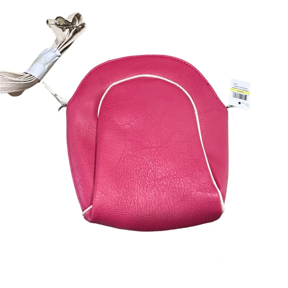 Bubblegum Pink Leather Crossbody Bag